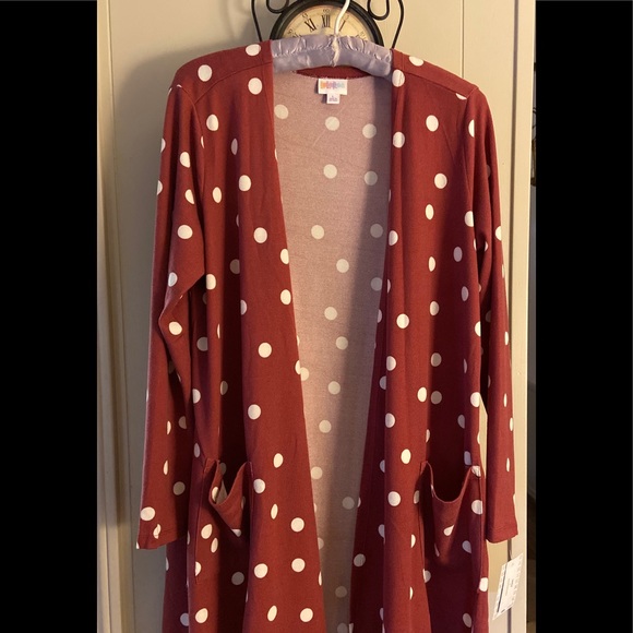 LuLaRoe Sweaters - NWT Cardigan“Caroline” Lg Polka Dot Beauty